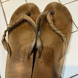 Rainbow braided sandals